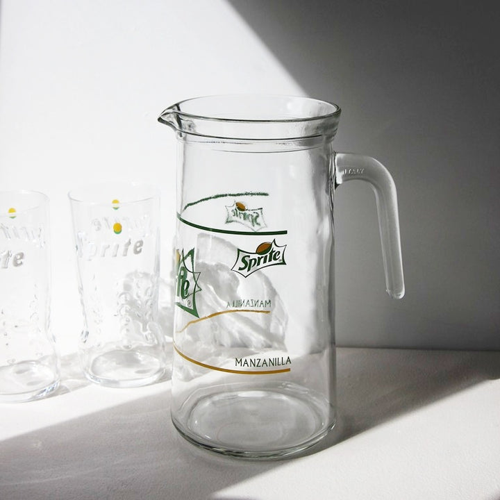 Sprite Manzanilla Krug mit 6 Gläsern – 1970er Jahre