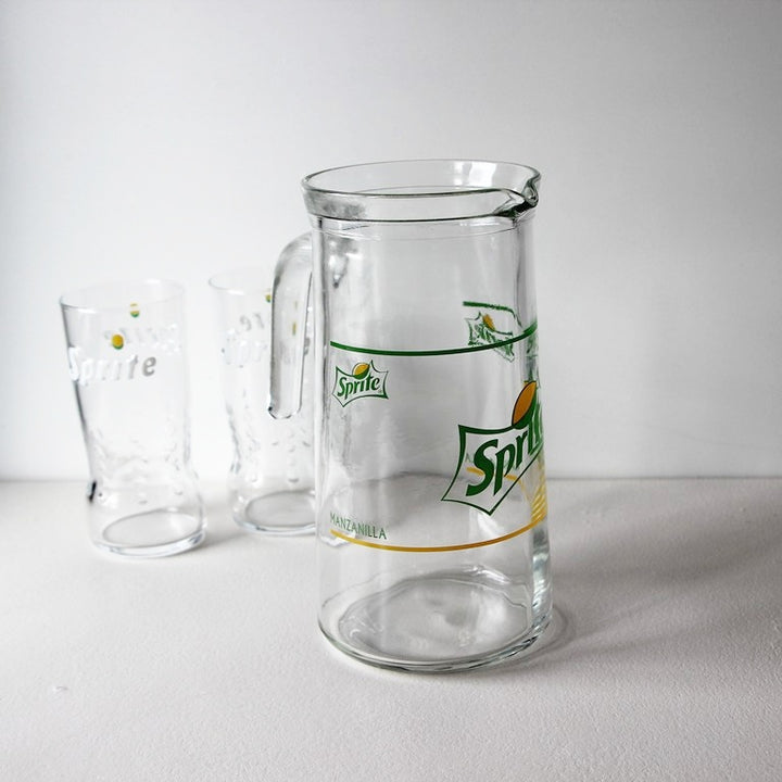 Sprite Manzanilla Krug mit 6 Gläsern – 1970er Jahre