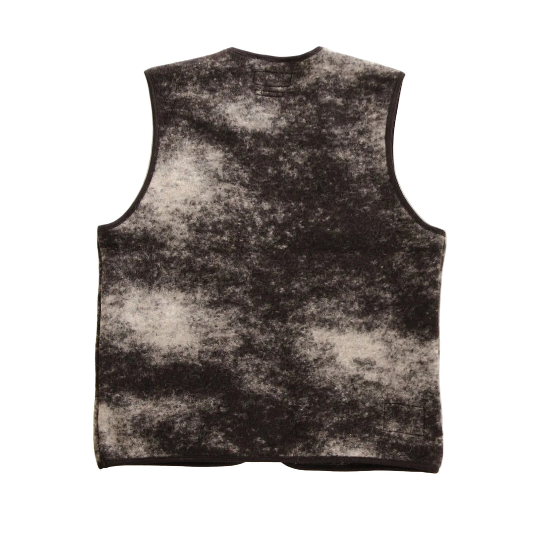 Zip Gilet - Cloud Camo Knit Brown