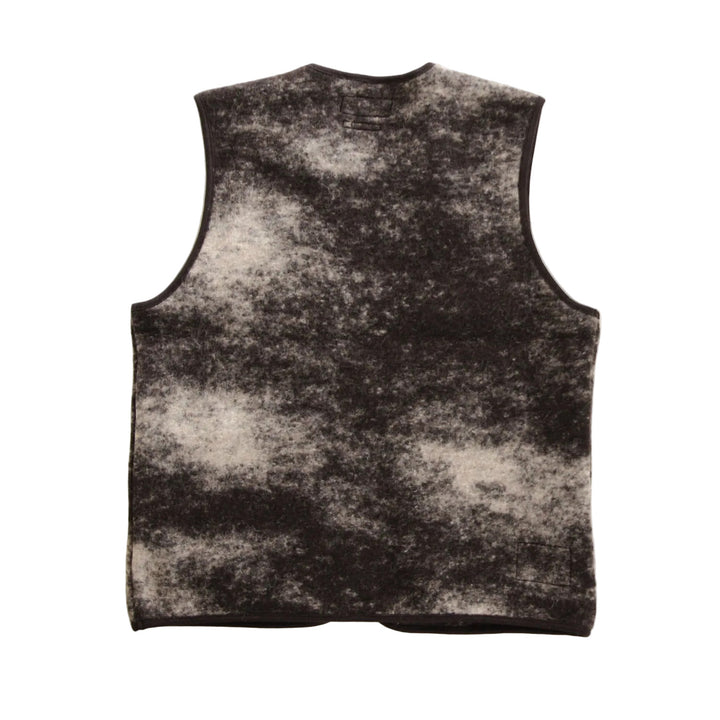 Zip Gilet - Cloud Camo Knit Brown