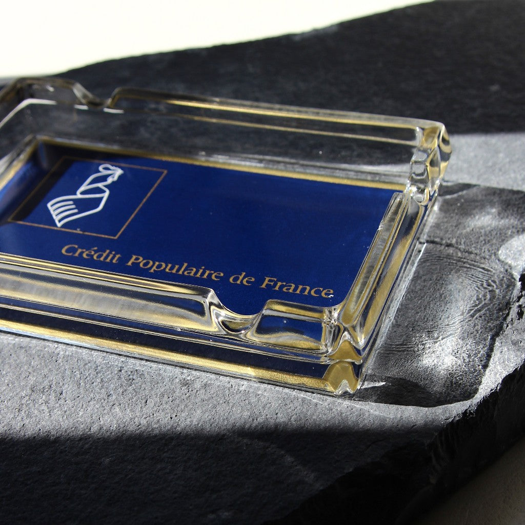 Crédit Populaire de France Glas-Aschenbecher – 1960er/70er Jahre
