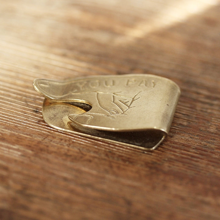 Vintage Treasures - Clutch Cafe "You Pay" Money Clip Brass