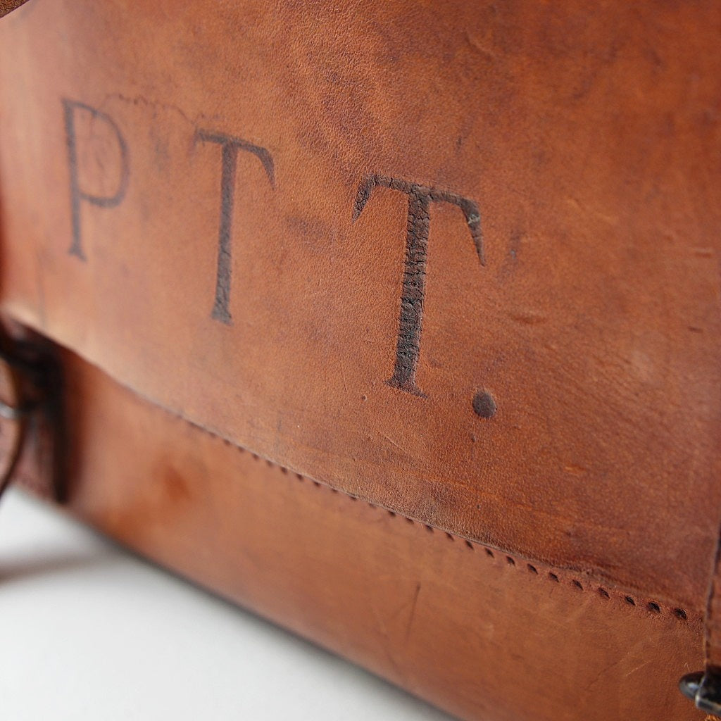 Französische PTT Briefträgertasche aus Leder – 1960er/70er Jahre