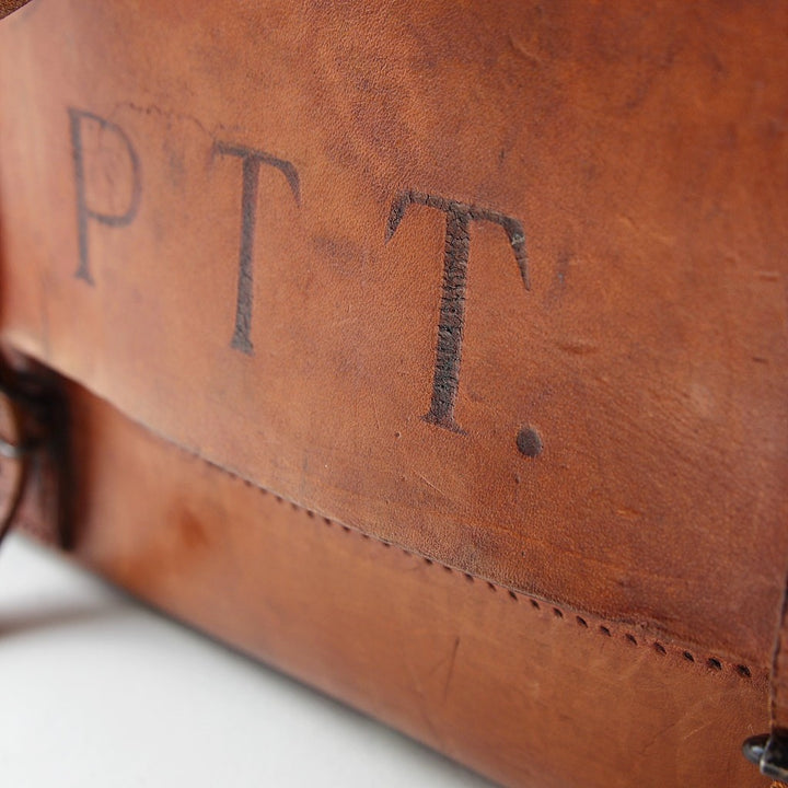 Französische PTT Briefträgertasche aus Leder – 1960er/70er Jahre