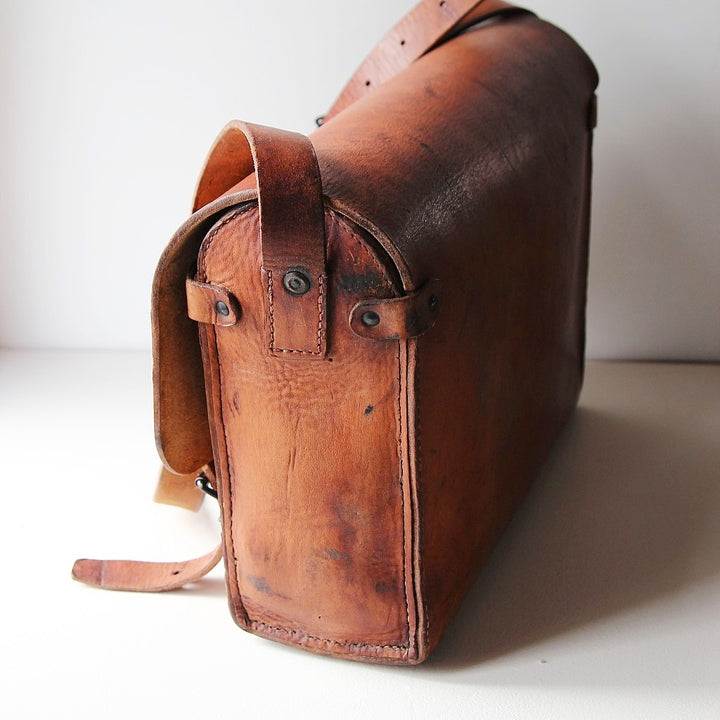 Französische PTT Briefträgertasche aus Leder – 1960er/70er Jahre