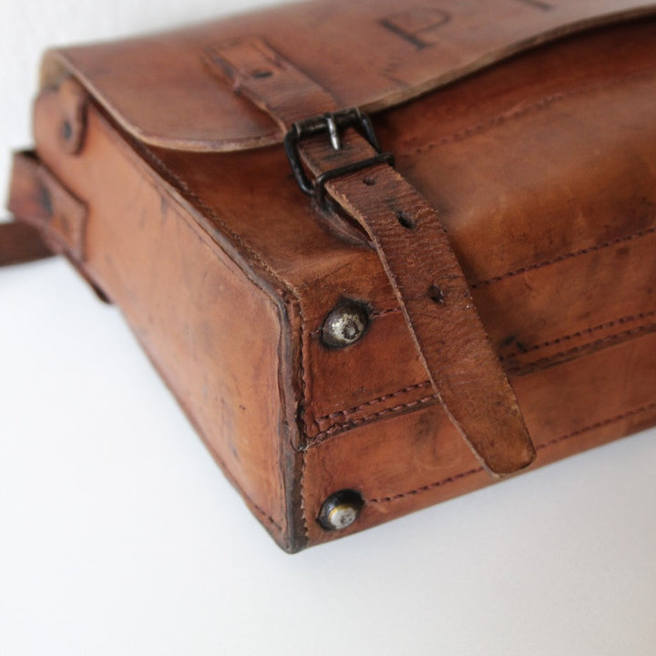 Französische PTT Briefträgertasche aus Leder – 1960er/70er Jahre