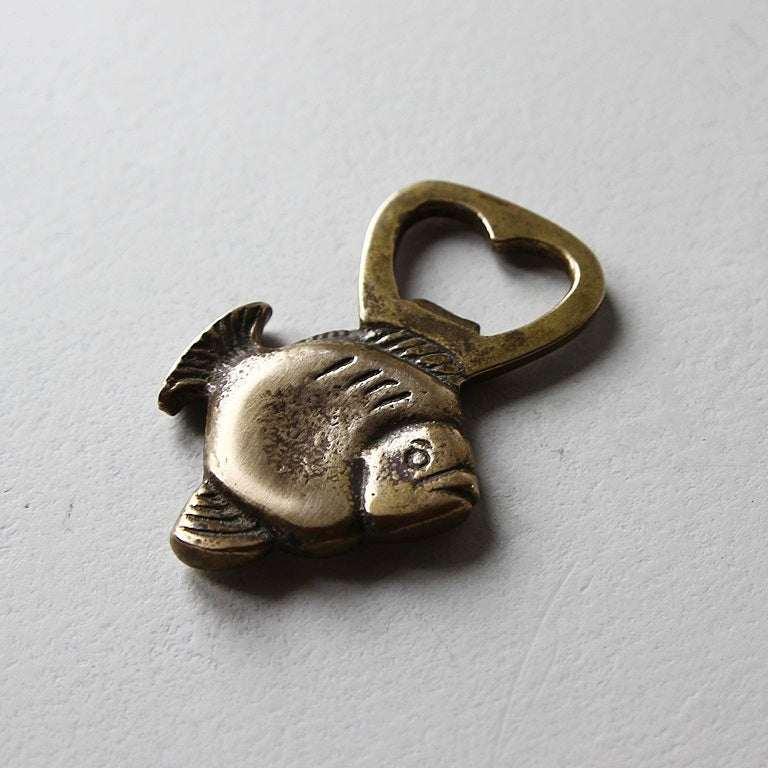 Messing Flaschenöffner Fisch – 1960er Jahre