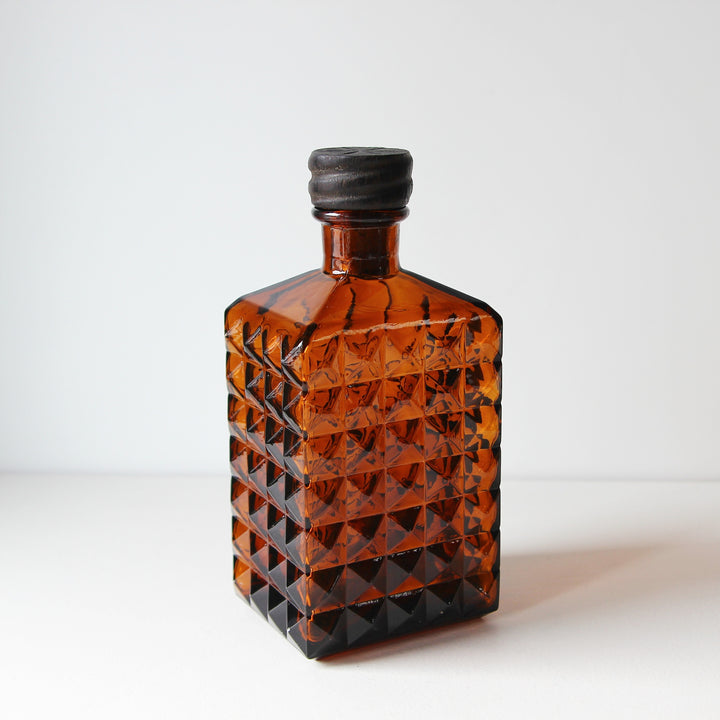Bernsteinfarbene Pressglas-Karaffe – 1970er Jahre