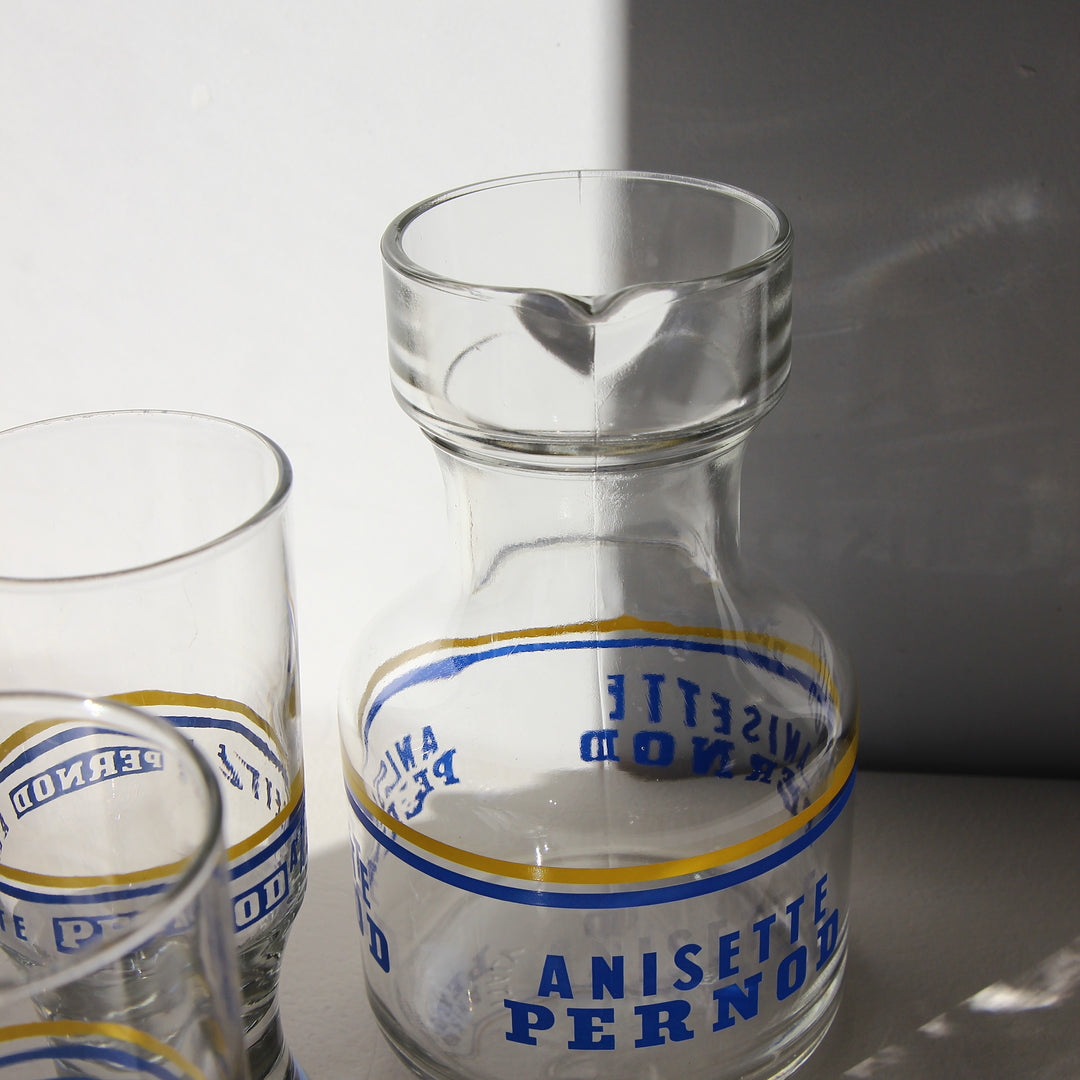 Anisette Pernod Karaffe mit zwei Gläsern – 3-teiliges Set