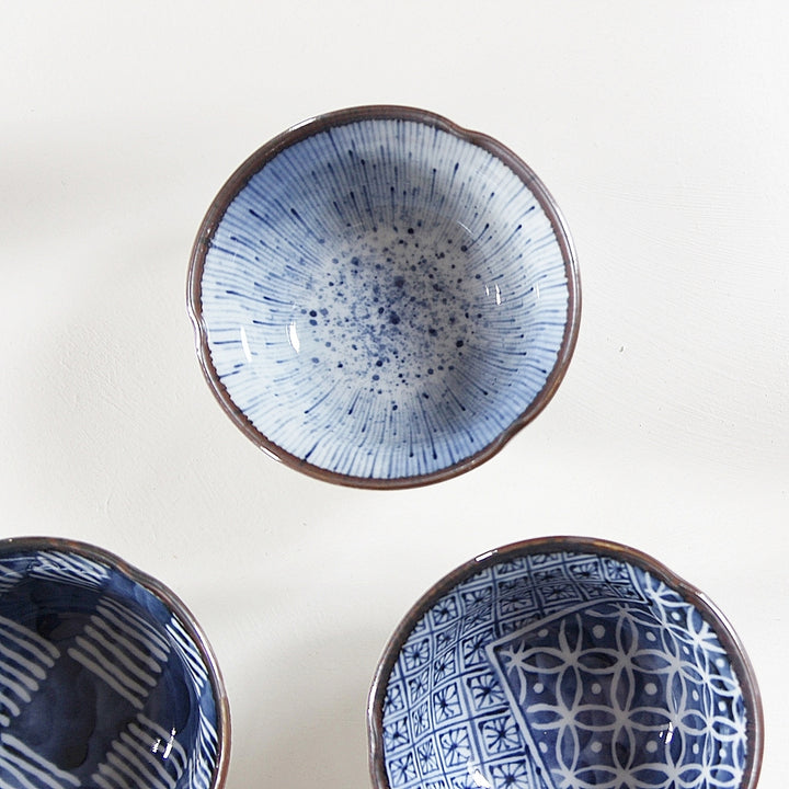 Japanese Blue Pattern Bowl – Set of 5