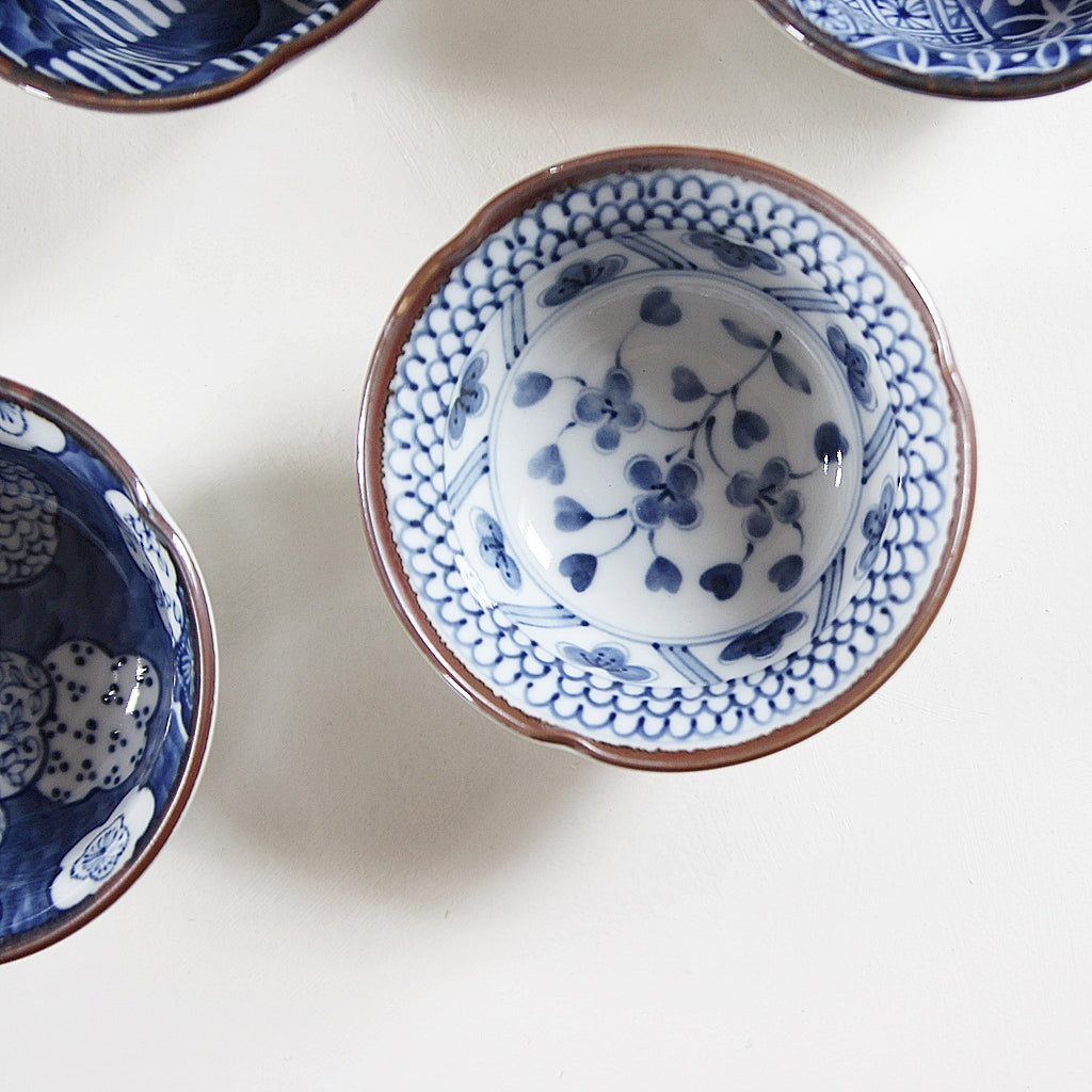 Japanese Blue Pattern Bowl – Set of 5