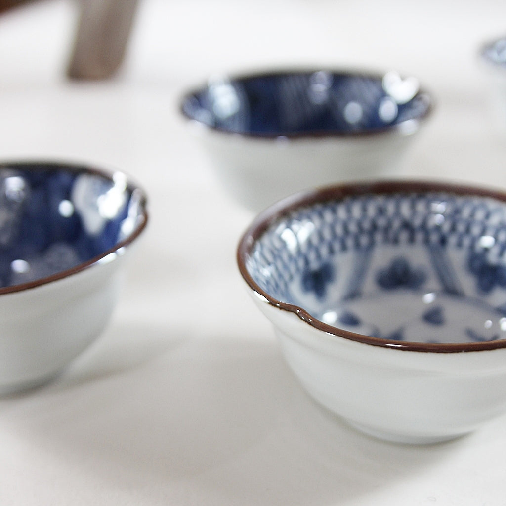 Japanese Blue Pattern Bowl – Set of 5