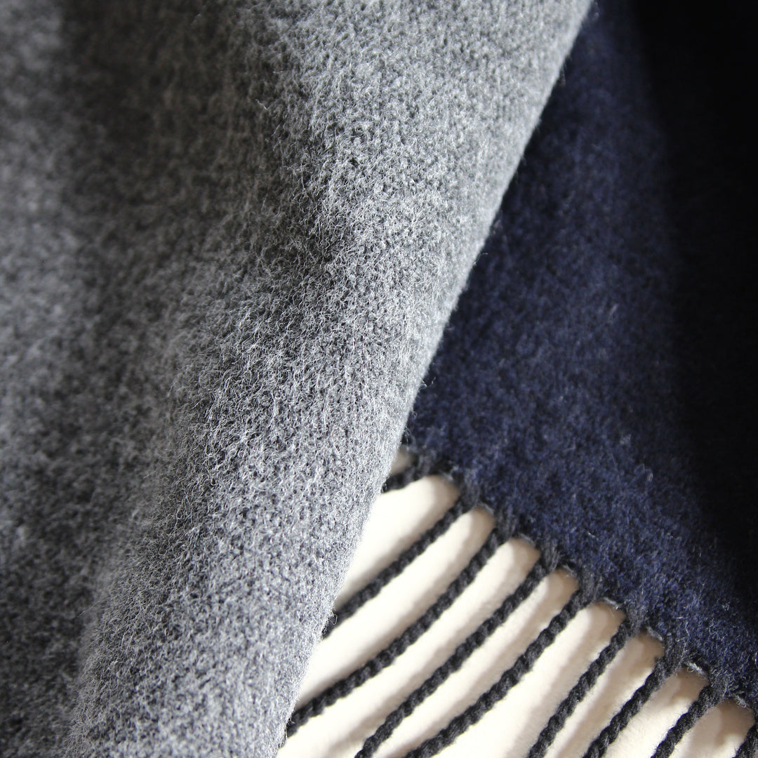 Double Sided Scarf Navy/Mid Grey