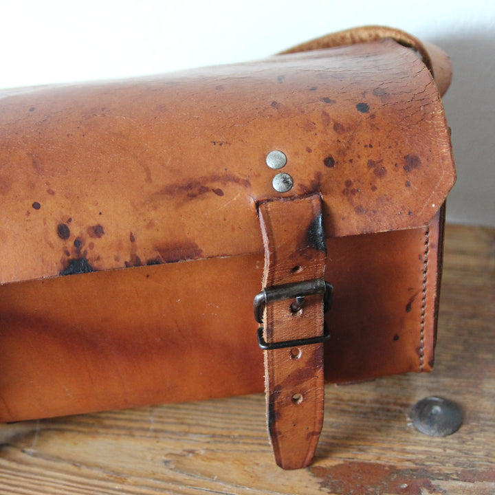 Französische Klempnertasche aus Leder – 1950er–1970er Jahre