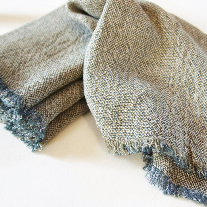 Leinen Serviette Bleu Vert