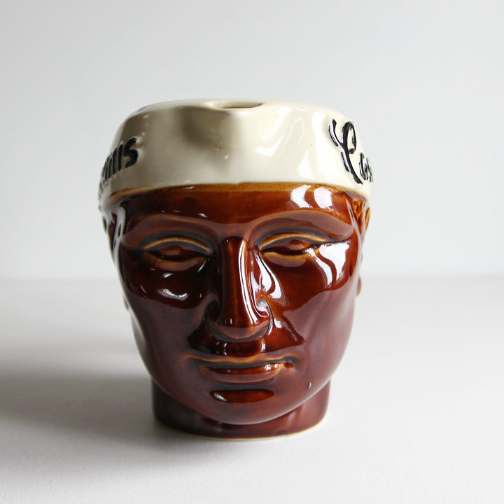 Casanis Keramikkaraffe – Maurischer Kopf, Frankreich, 1960er Jahre