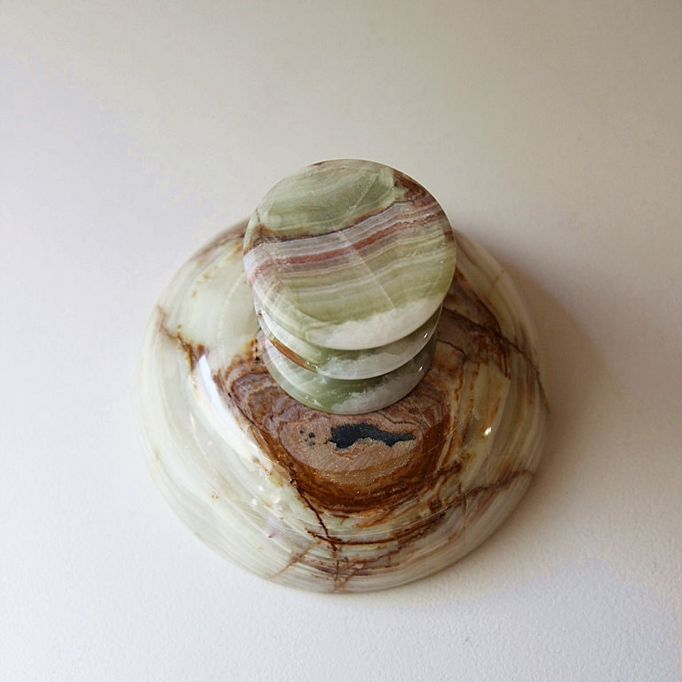Onyx Schale auf Fuß – Naturstein
