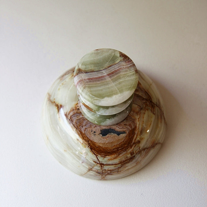 Onyx Schale auf Fuß – Naturstein