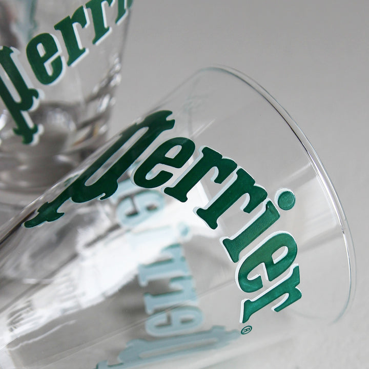 Perrier bistro glasses – set of 3, France, 1980s