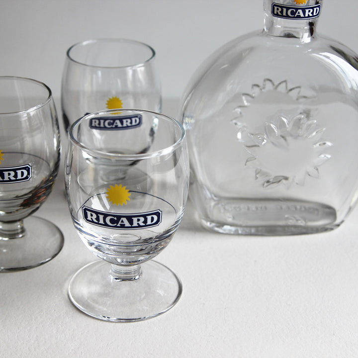 Carafe à pastis Ricard avec 3 verres – Ensemble vintage de France