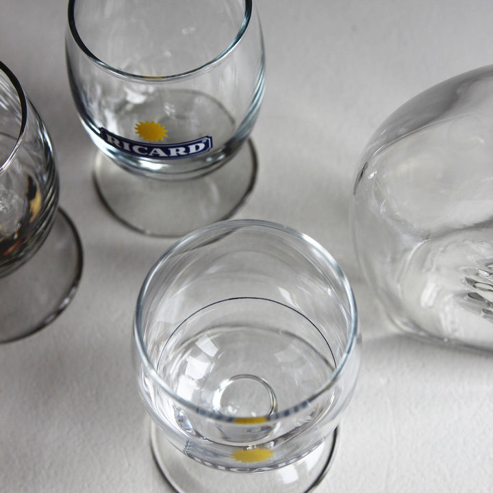 Carafe à pastis Ricard avec 3 verres – Ensemble vintage de France