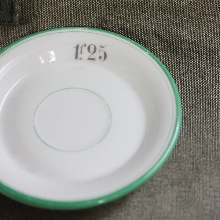 Französische Bistro-Tarifschale aus Porzellan – um 1920