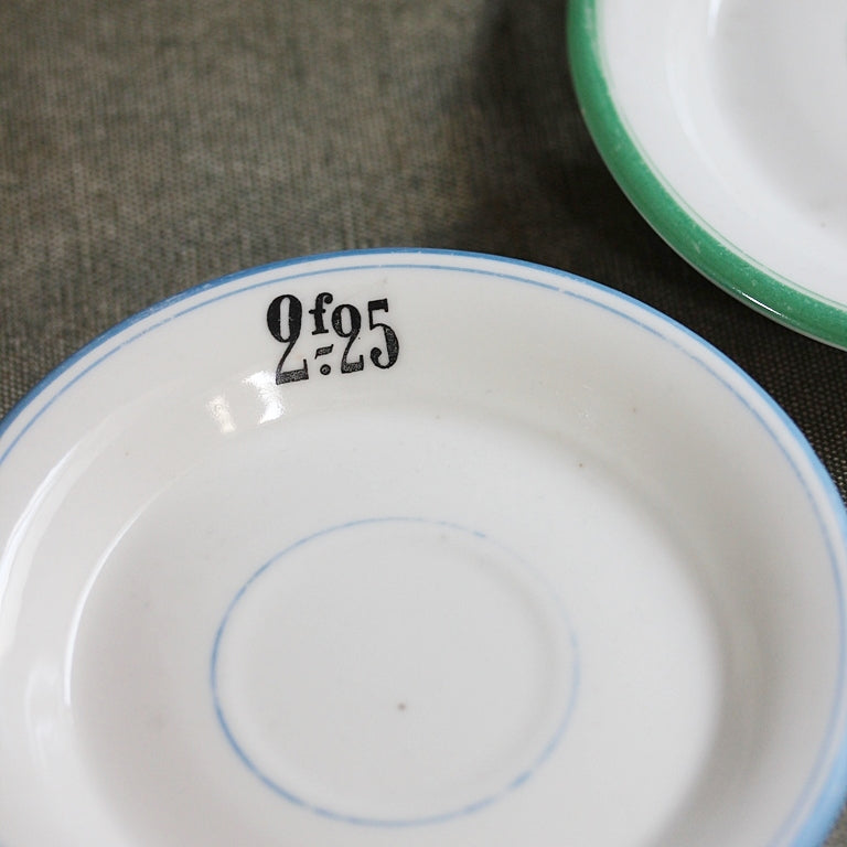 Französische Bistro-Tarifschale aus Porzellan – um 1920