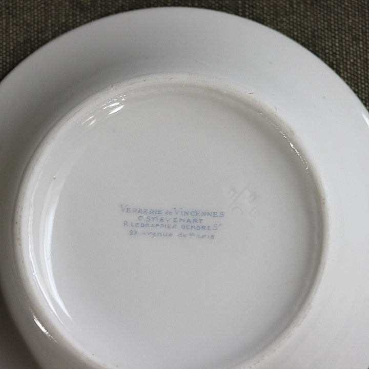 Französische Bistro-Tarifschale aus Porzellan – um 1920