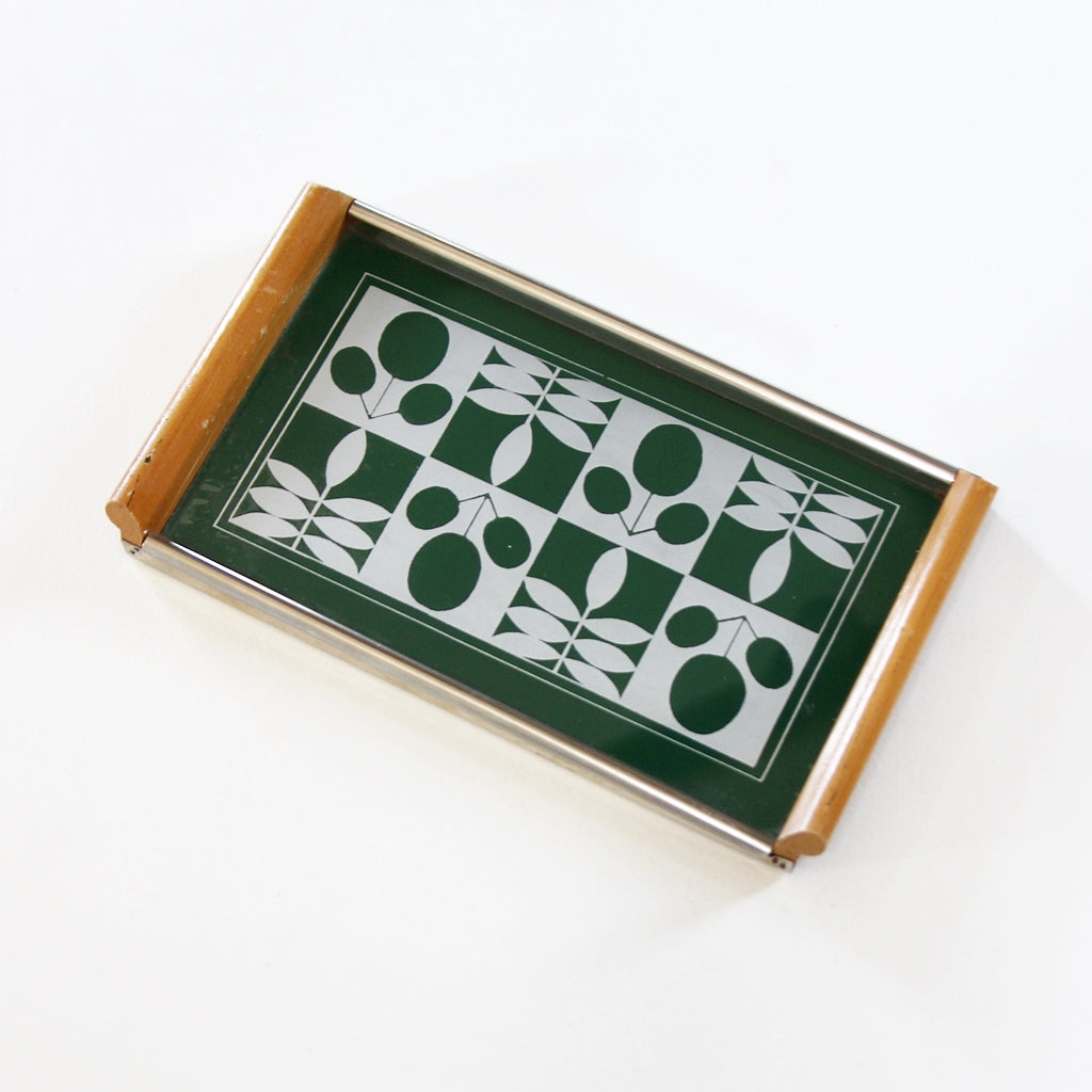 Serviertablett – Geometrisches Pflanzenmotiv 1960er