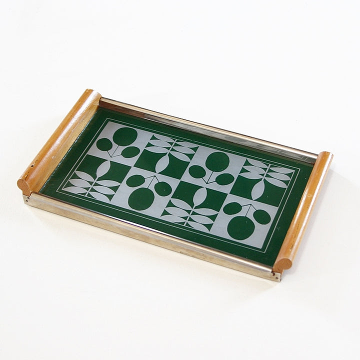 Serviertablett – Geometrisches Pflanzenmotiv 1960er