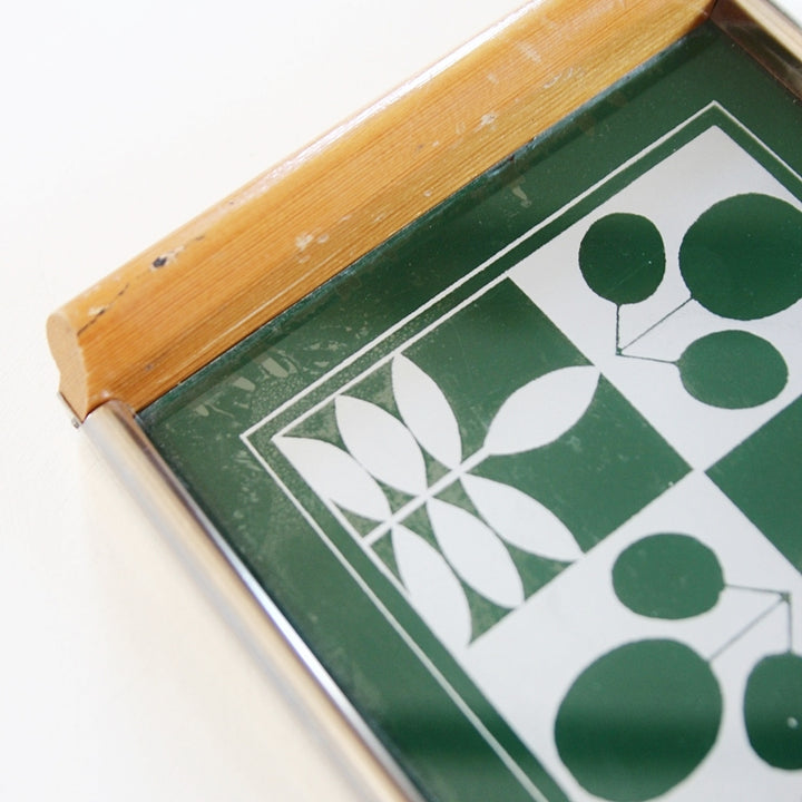 Serviertablett – Geometrisches Pflanzenmotiv 1960er