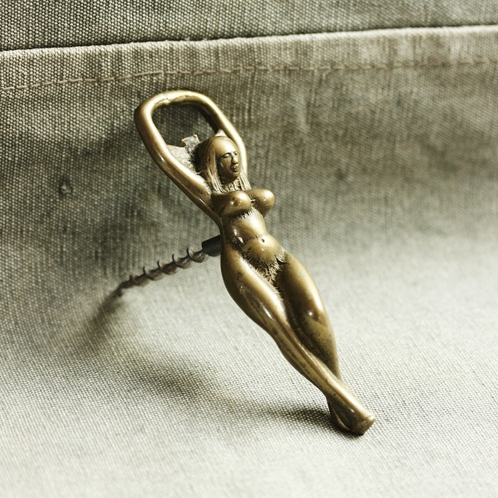 Mid-Century Messing-Korkenzieher „Lady Figure“