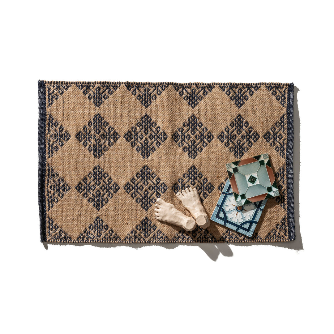 Tile Patterned Jute Mat