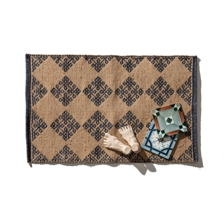 Tile Patterned Jute Mat