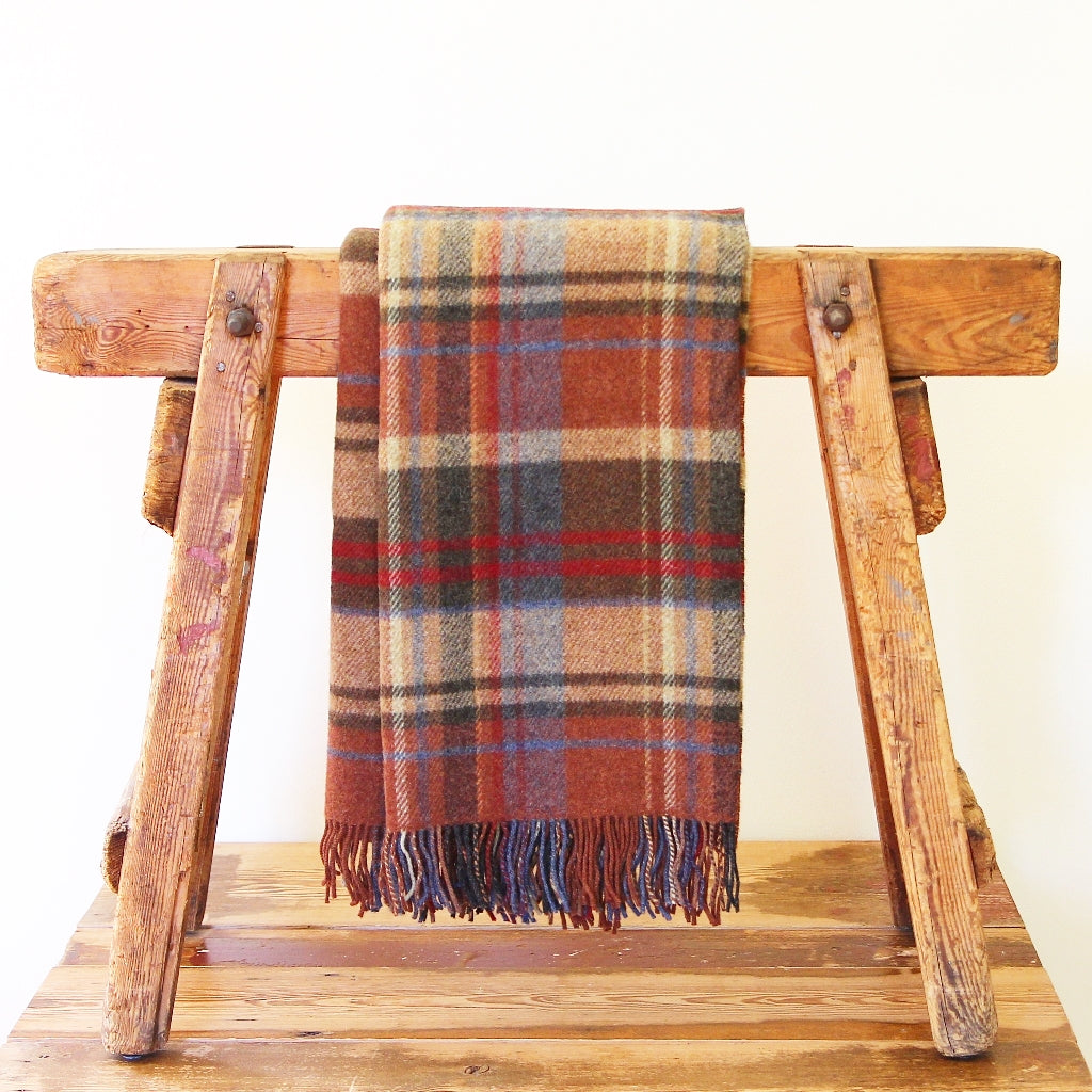 Large Irish Blanket - Brown Orange