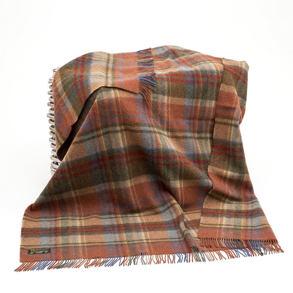 Large Irish Blanket - Brown Orange