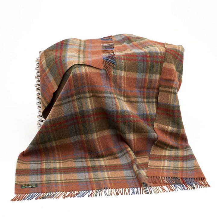 Large Irish Blanket - Brown Orange
