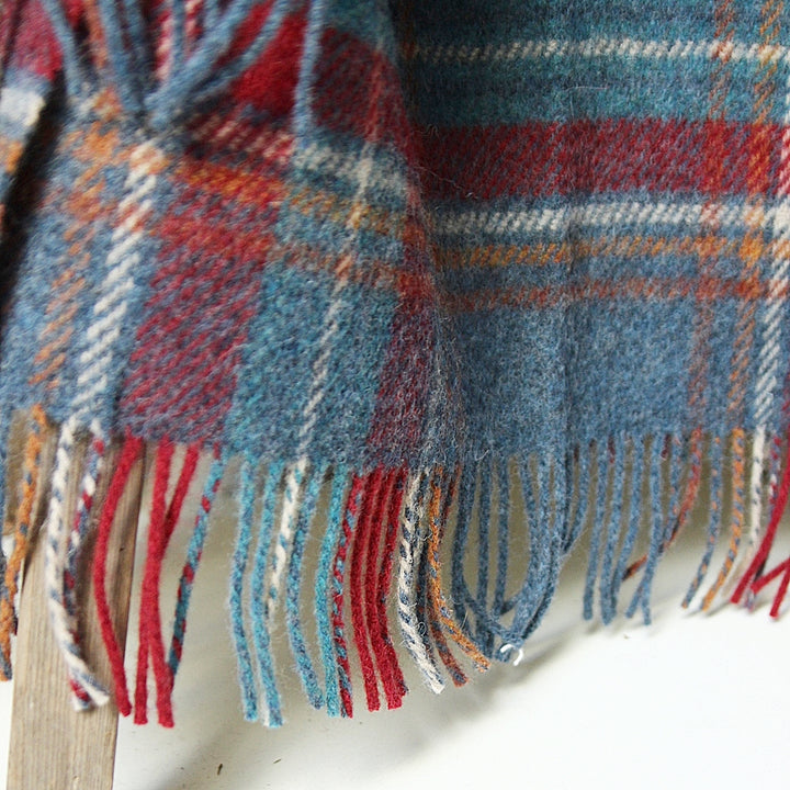 Large Irish Blanket - Denim Blue Rust