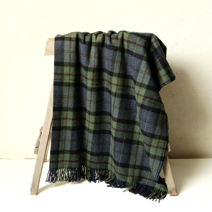 Large Irish Blanket - Denim Green