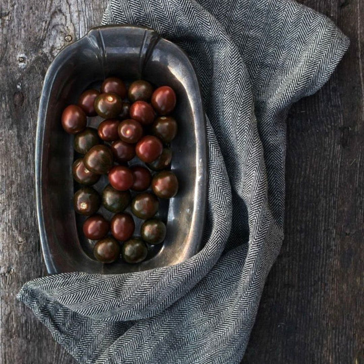Linen Tea Towel - thick herringbone