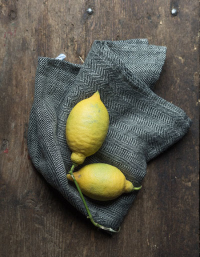 Linen Tea Towel - thick herringbone