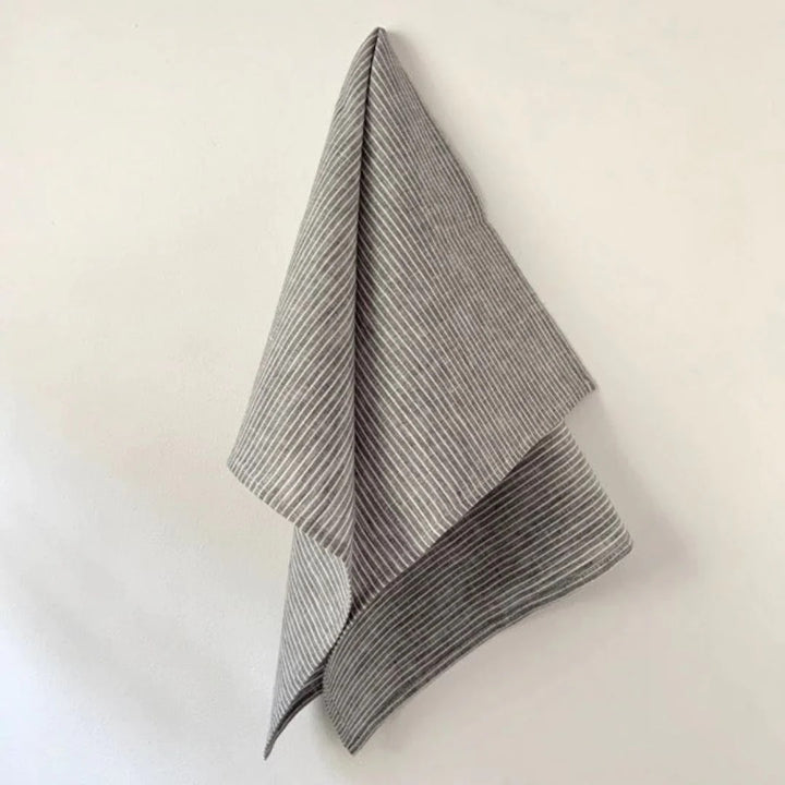 Linen Tea Towel grey stripes
