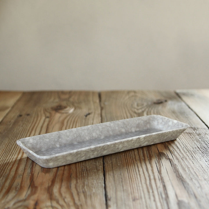 Marbled Melamine Pen Tray - Grey