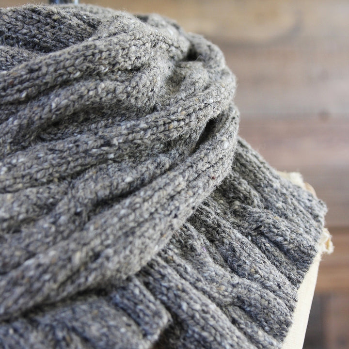 Merino Woll Ribbed Scarf - Rabbit