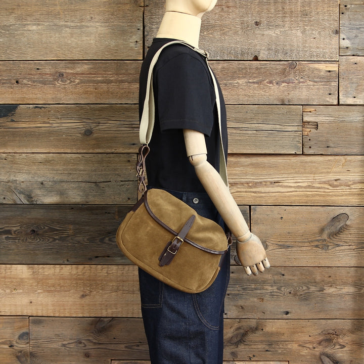 Musette de pêcheur XS en daim tabac