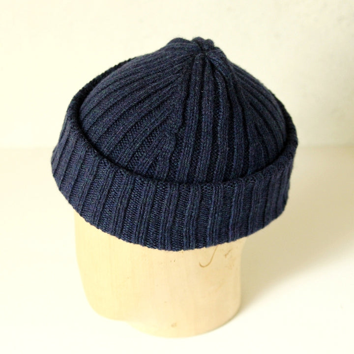 Ribbed Lambswool Hat - Navy