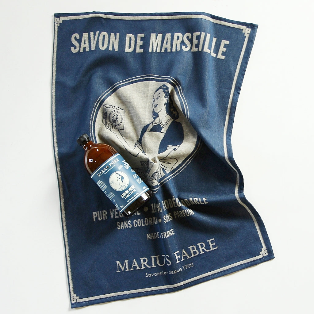 "Savon de Marseille" Tea Towel Blue