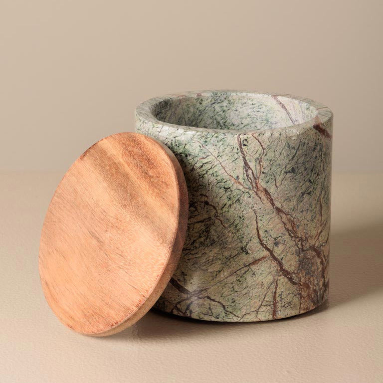 Small Marble Jar with Lid
