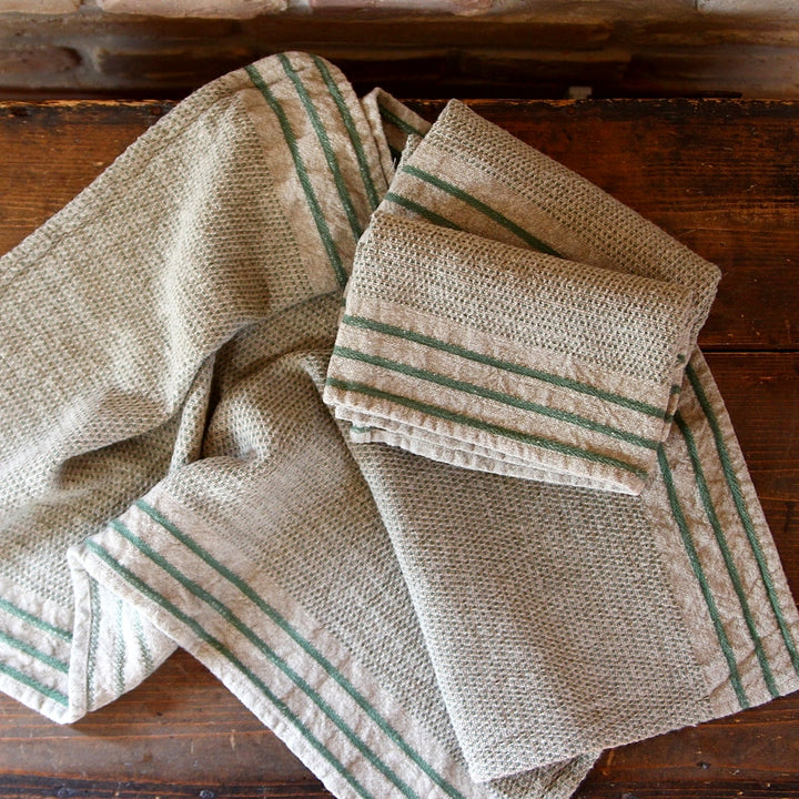 Linen Tea Towel Maya - olive