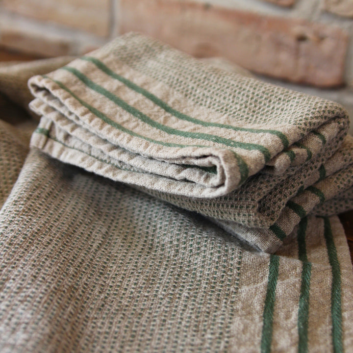 Linen Tea Towel Maya - olive